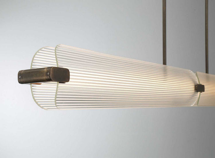 Neoness LED Linear Chandelier in Weathered Brass Eurofase Canada