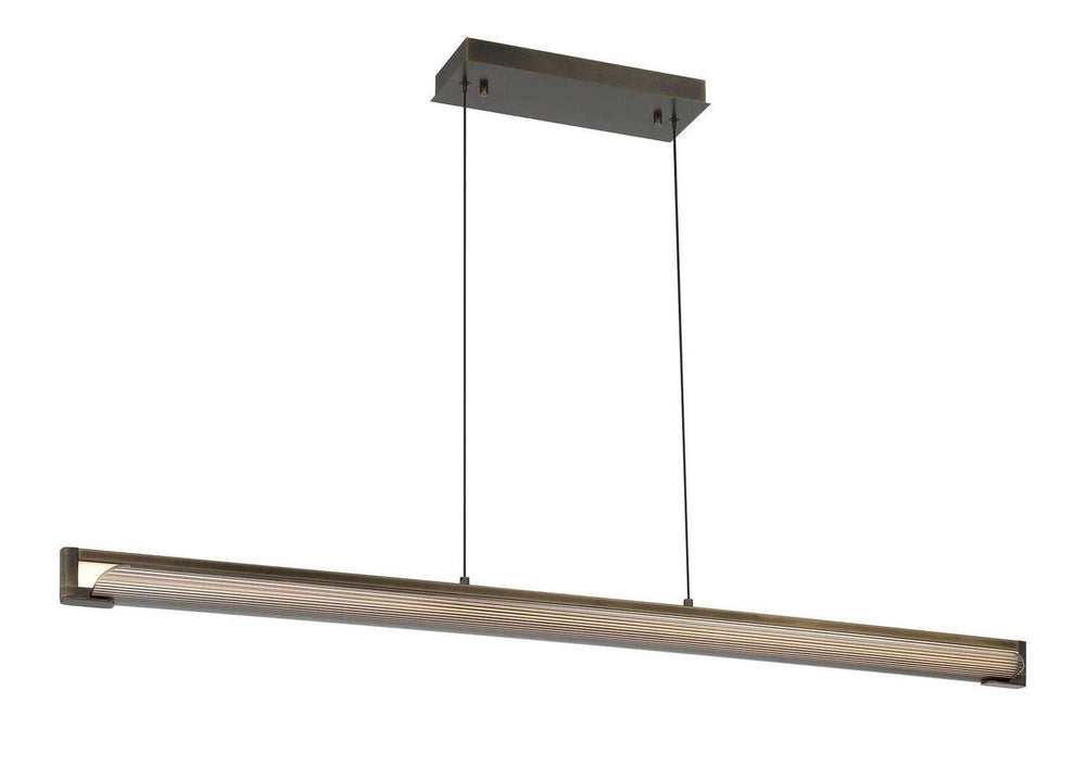 Neoness LED Linear Chandelier in Weathered Brass Eurofase Canada