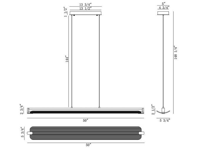 Neoness LED Linear Chandelier in Weathered Brass Eurofase Canada