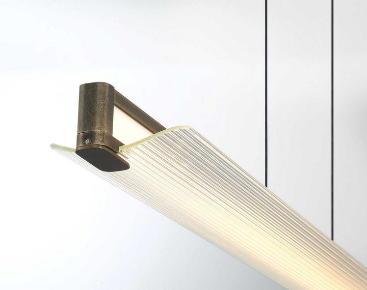 Neoness LED Linear Chandelier in Weathered Brass Eurofase Canada