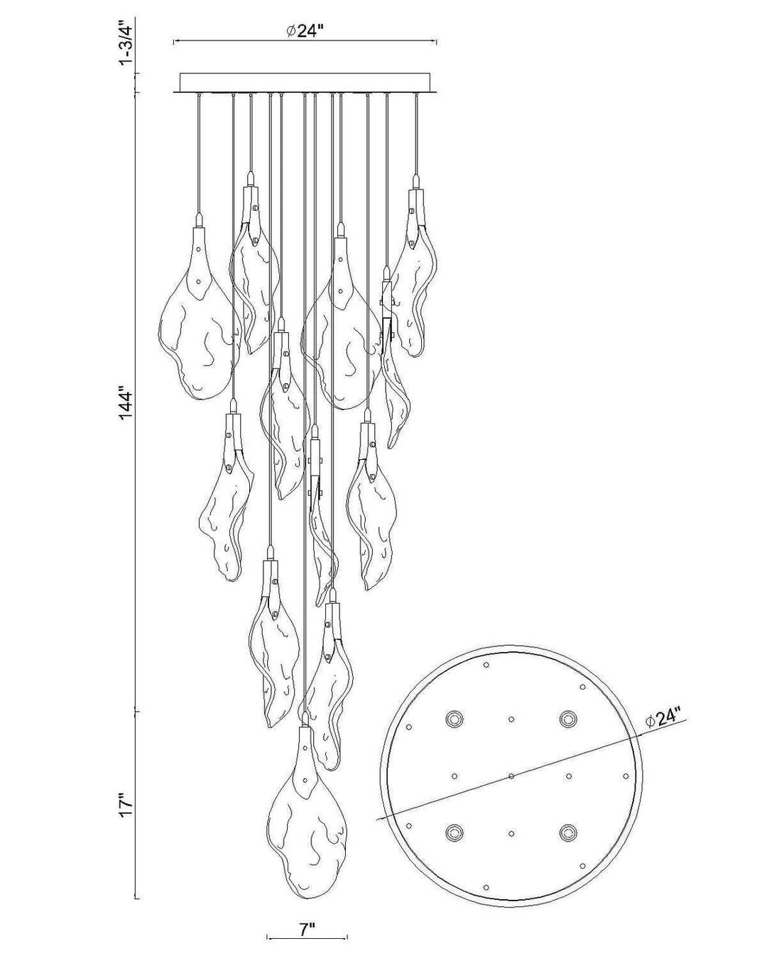 Jateo LED Chandelier in Polished Nickel Eurofase Canada