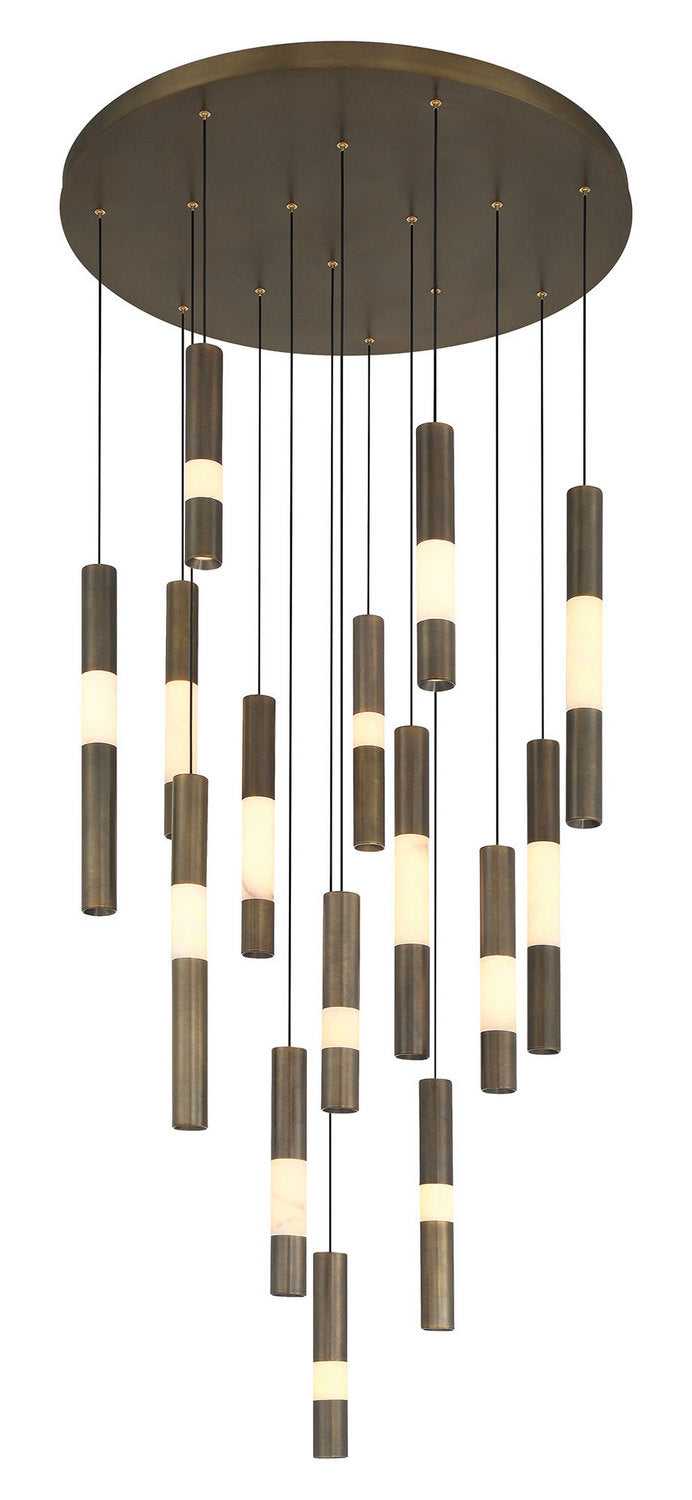 Ronda LED Chandelier in Weathered Brass Eurofase Canada