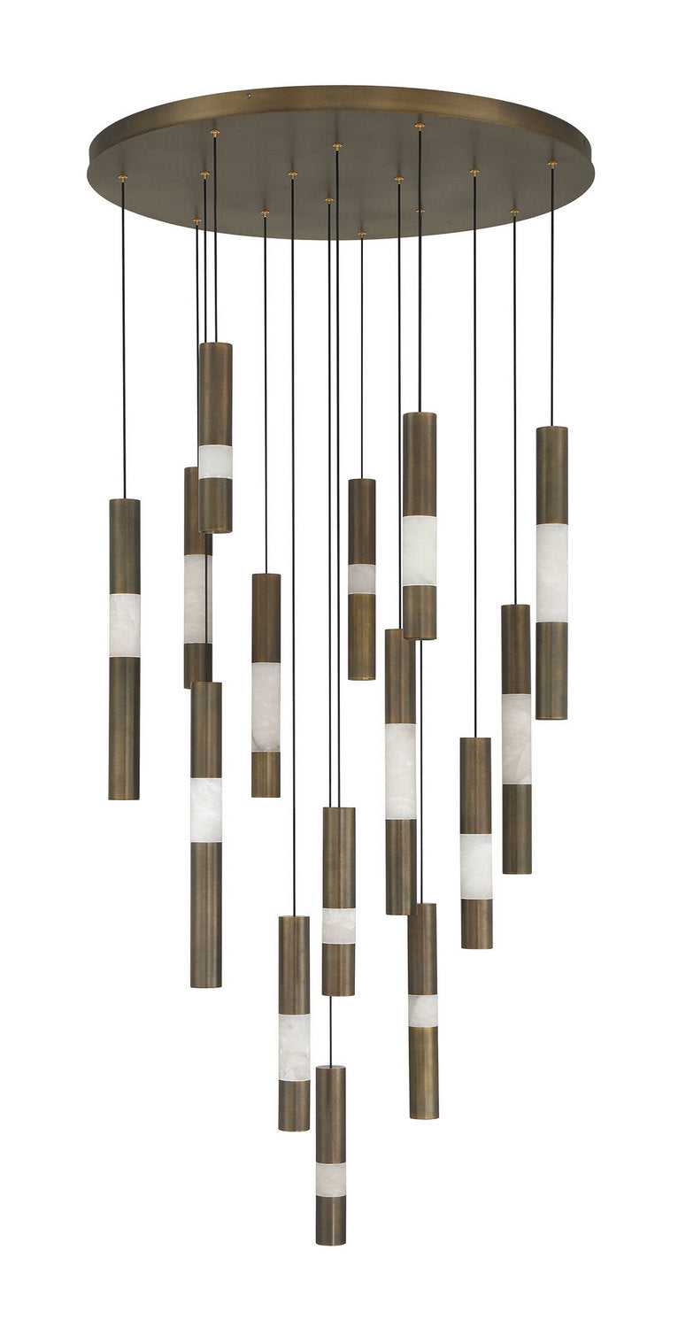 Ronda LED Chandelier in Weathered Brass Eurofase Canada