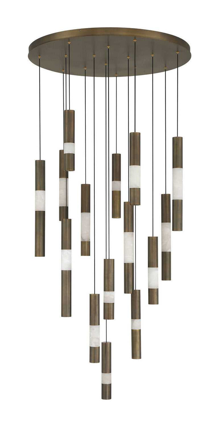 Ronda LED Chandelier in Weathered Brass Eurofase Canada