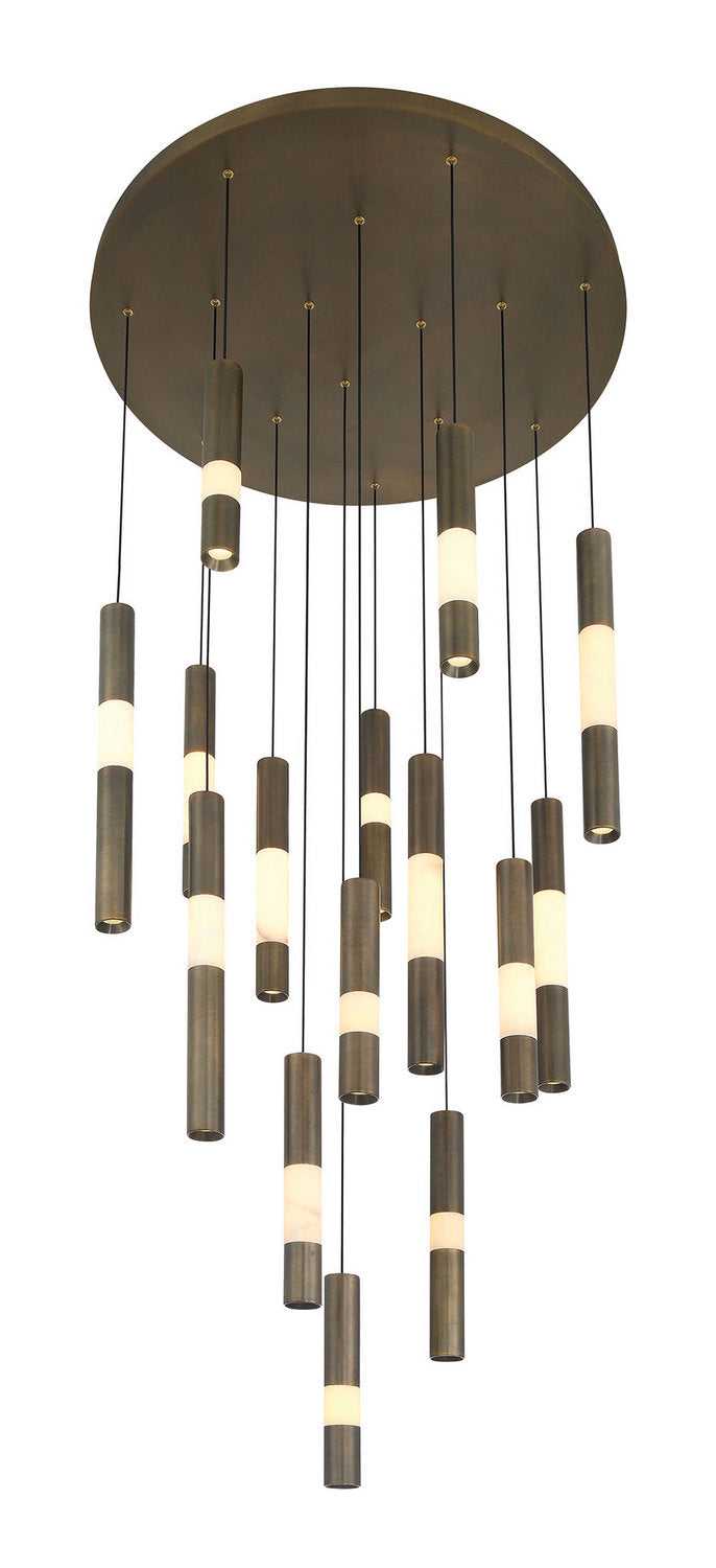 Ronda LED Chandelier in Weathered Brass Eurofase Canada