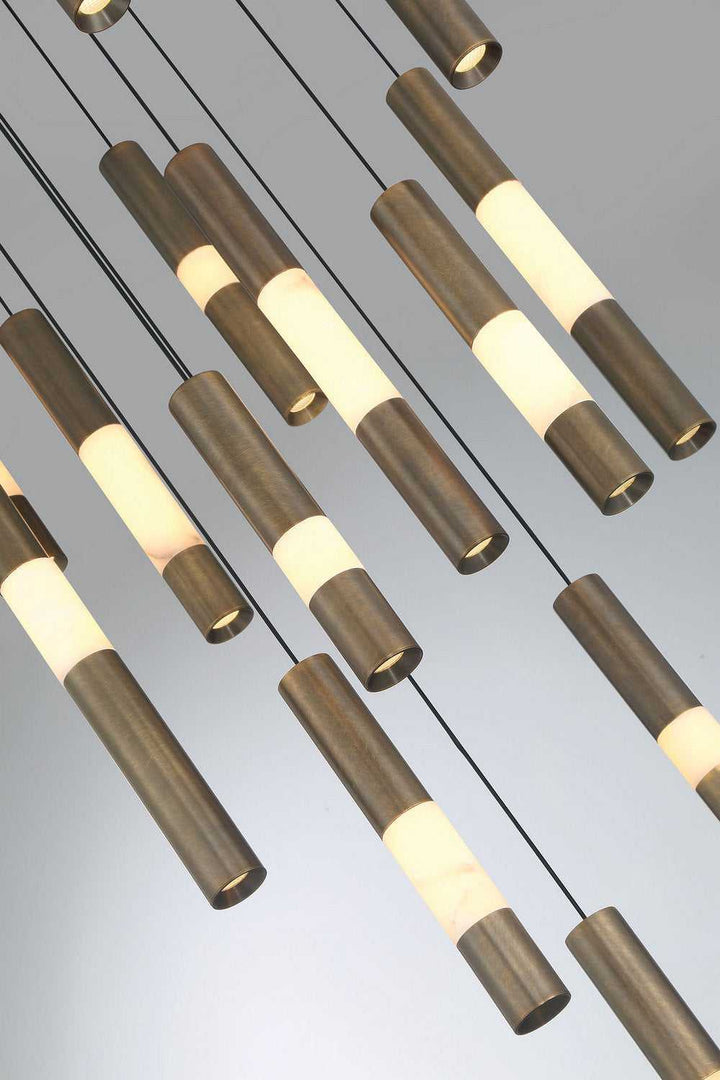 Ronda LED Chandelier in Weathered Brass Eurofase Canada