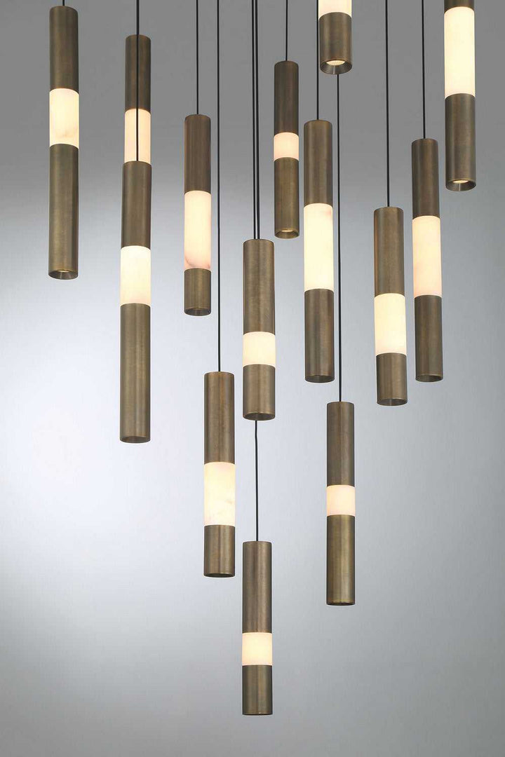 Ronda LED Chandelier in Weathered Brass Eurofase Canada