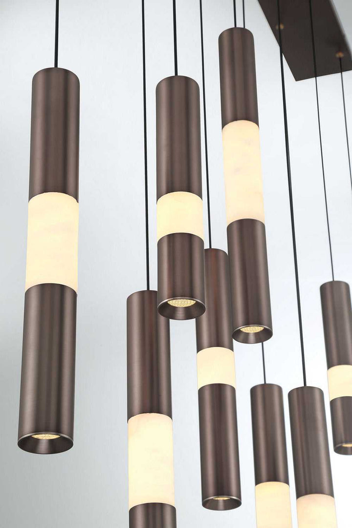 Ronda LED Linear Chandelier in Harlow Bronze Eurofase Canada