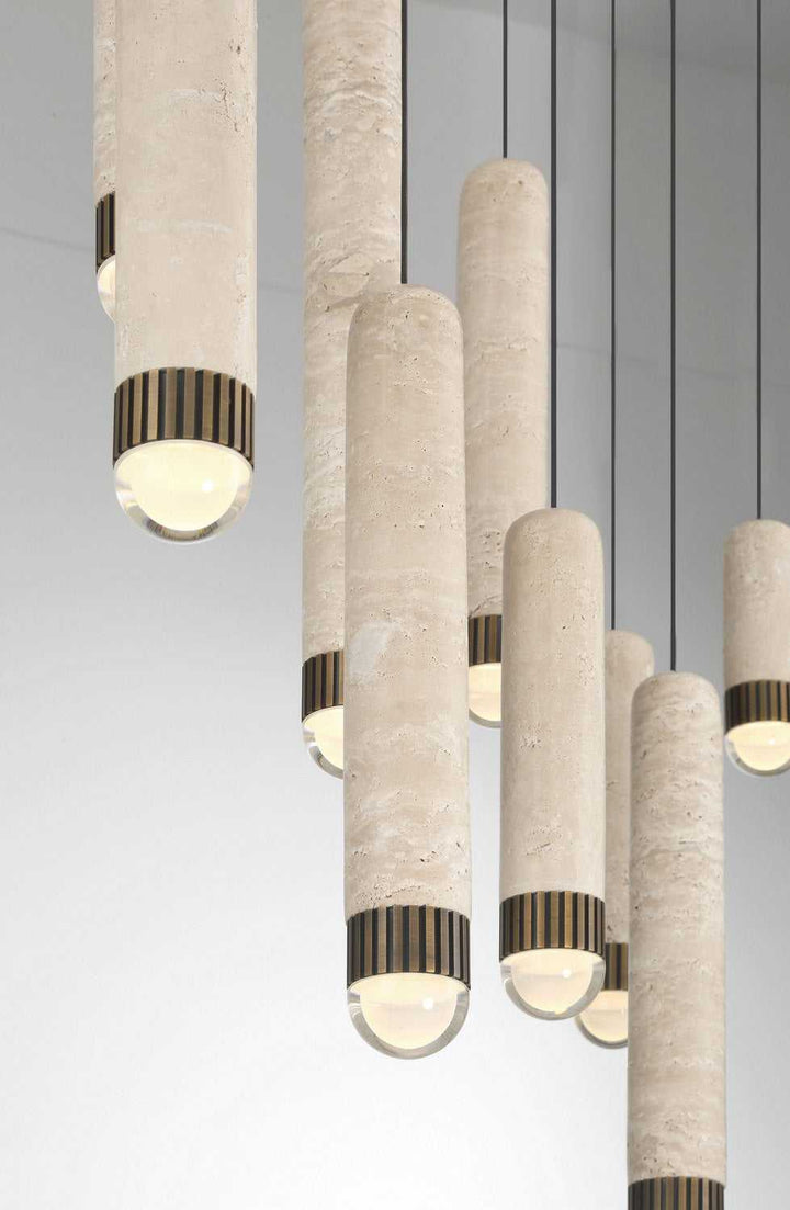 Cambre LED Linear Chandelier in Antique Brass Eurofase Canada