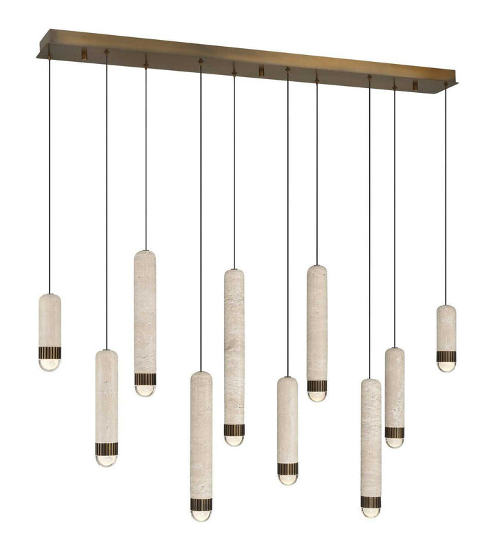 Cambre LED Linear Chandelier in Antique Brass Eurofase Canada