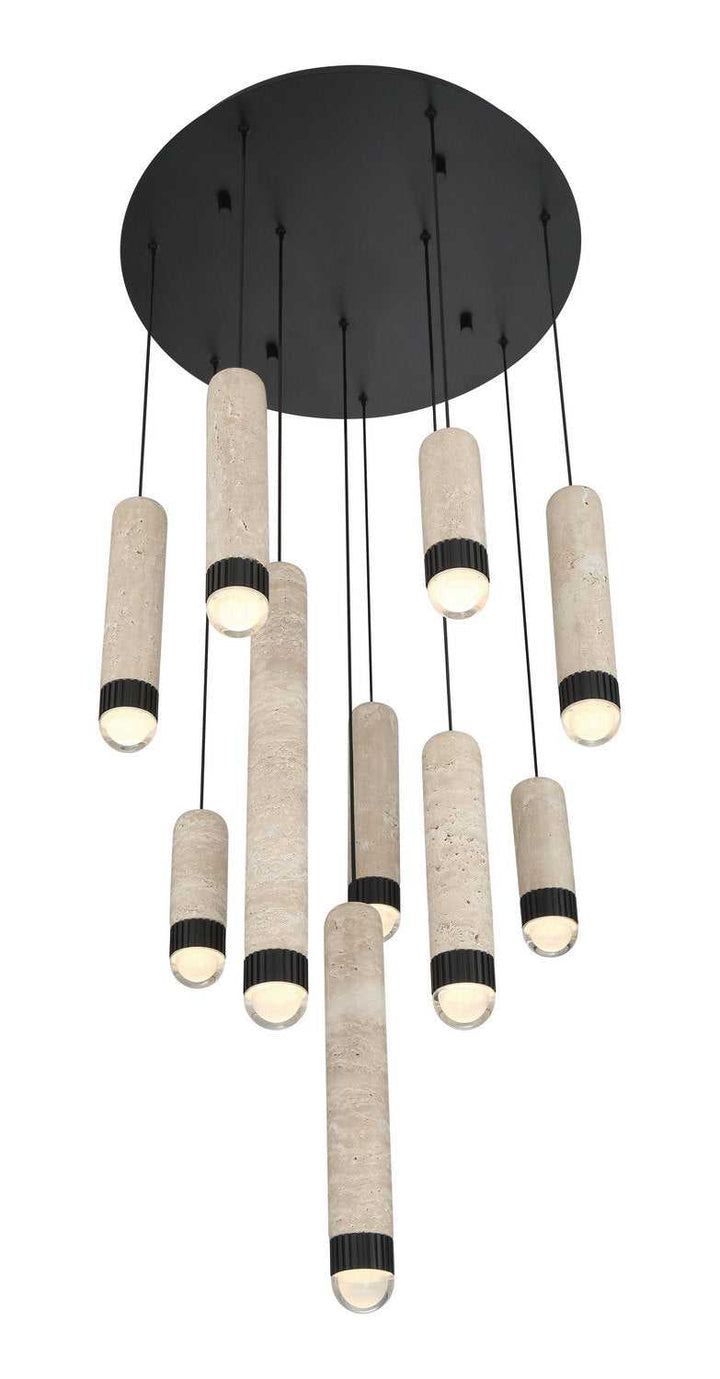 Cambre LED Chandelier in Matte Black Eurofase Canada