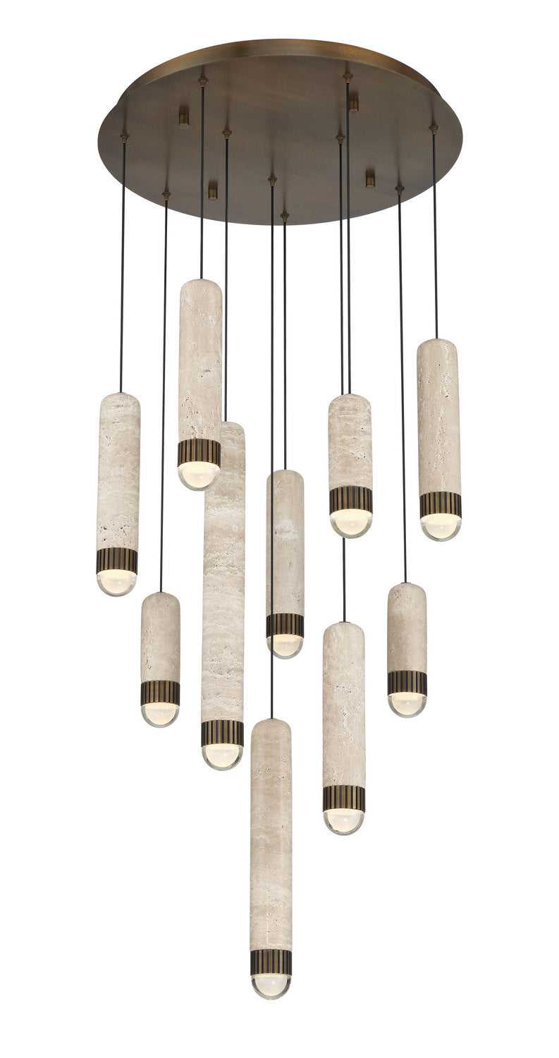 Cambre LED Chandelier in Antique Brass Eurofase Canada