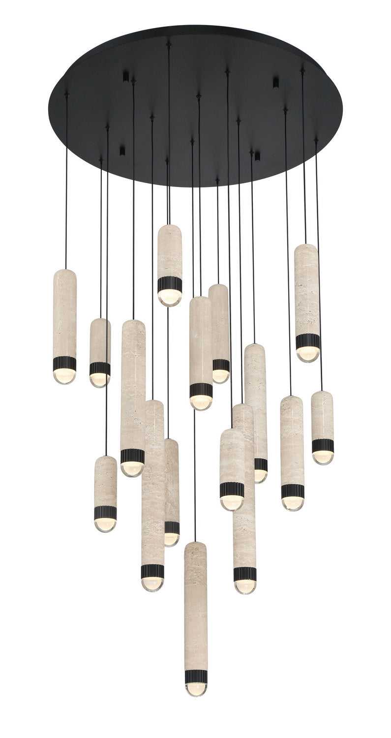Cambre LED Chandelier in Matte Black Eurofase Canada