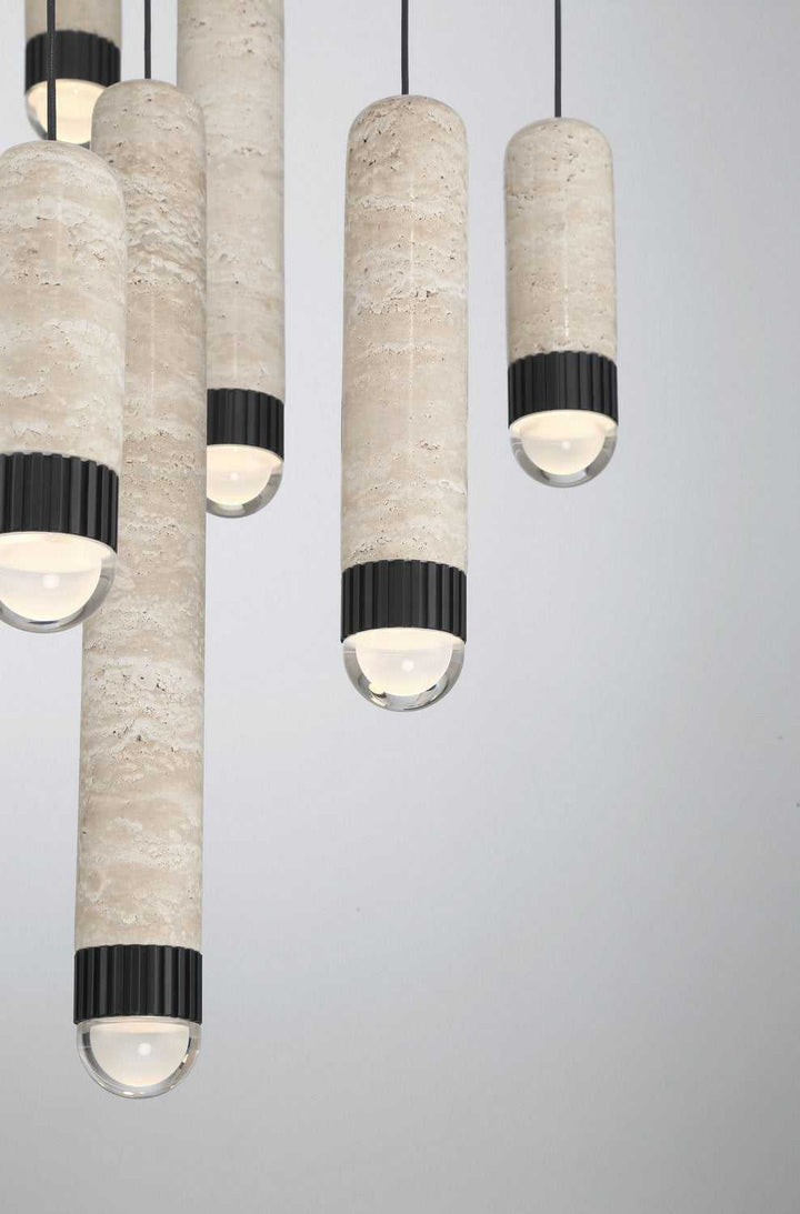 Cambre LED Chandelier in Matte Black Eurofase Canada