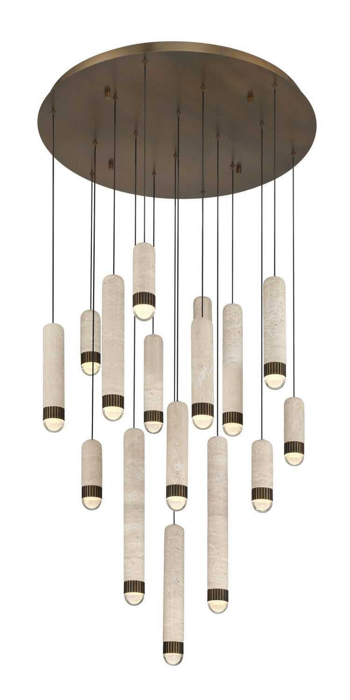 Cambre LED Chandelier in Antique Brass Eurofase Canada