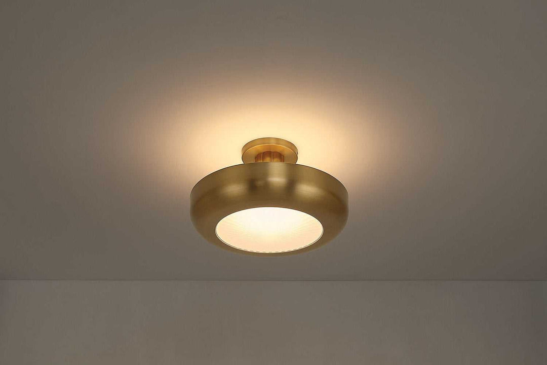 Macey LED Semi-Flush Mount in Antique Brass Eurofase Canada