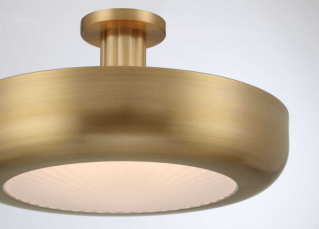 Macey LED Semi-Flush Mount in Antique Brass Eurofase Canada