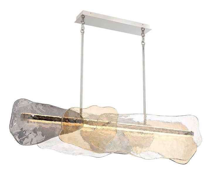Grotto LED Linear Chandelier in Polished Nickel Eurofase Canada