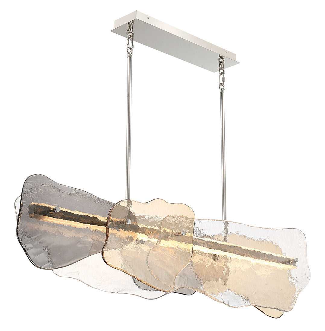 Grotto LED Linear Chandelier in Polished Nickel Eurofase Canada
