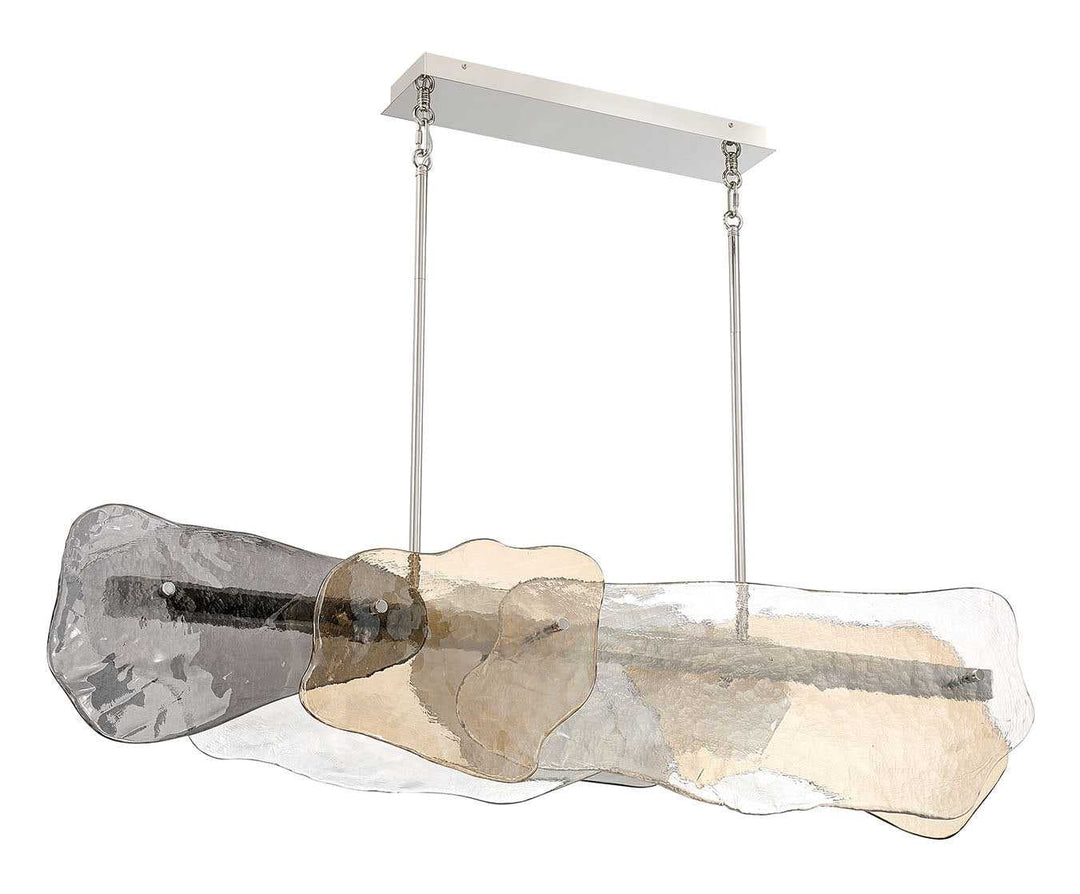 Grotto LED Linear Chandelier in Polished Nickel Eurofase Canada
