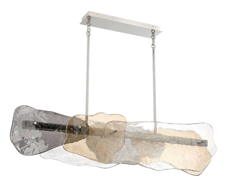 Grotto LED Linear Chandelier in Polished Nickel Eurofase Canada