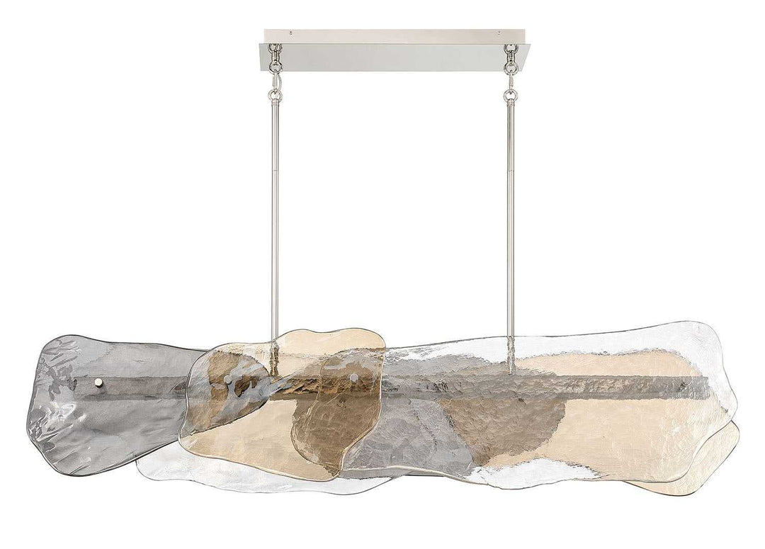 Grotto LED Linear Chandelier in Polished Nickel Eurofase Canada