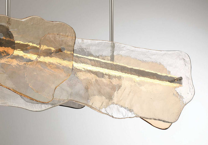 Grotto LED Linear Chandelier in Polished Nickel Eurofase Canada
