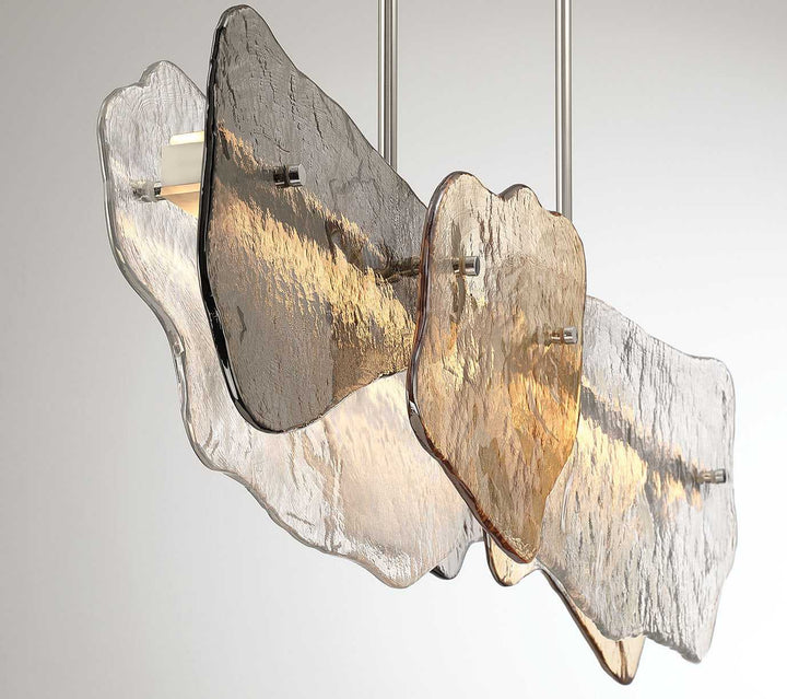 Grotto LED Linear Chandelier in Polished Nickel Eurofase Canada
