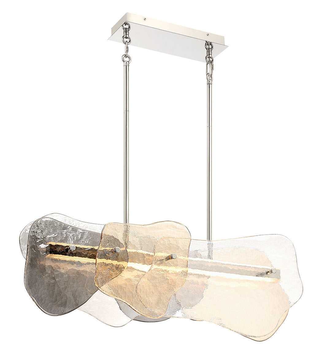 Grotto LED Linear Chandelier in Polished Nickel Eurofase Canada