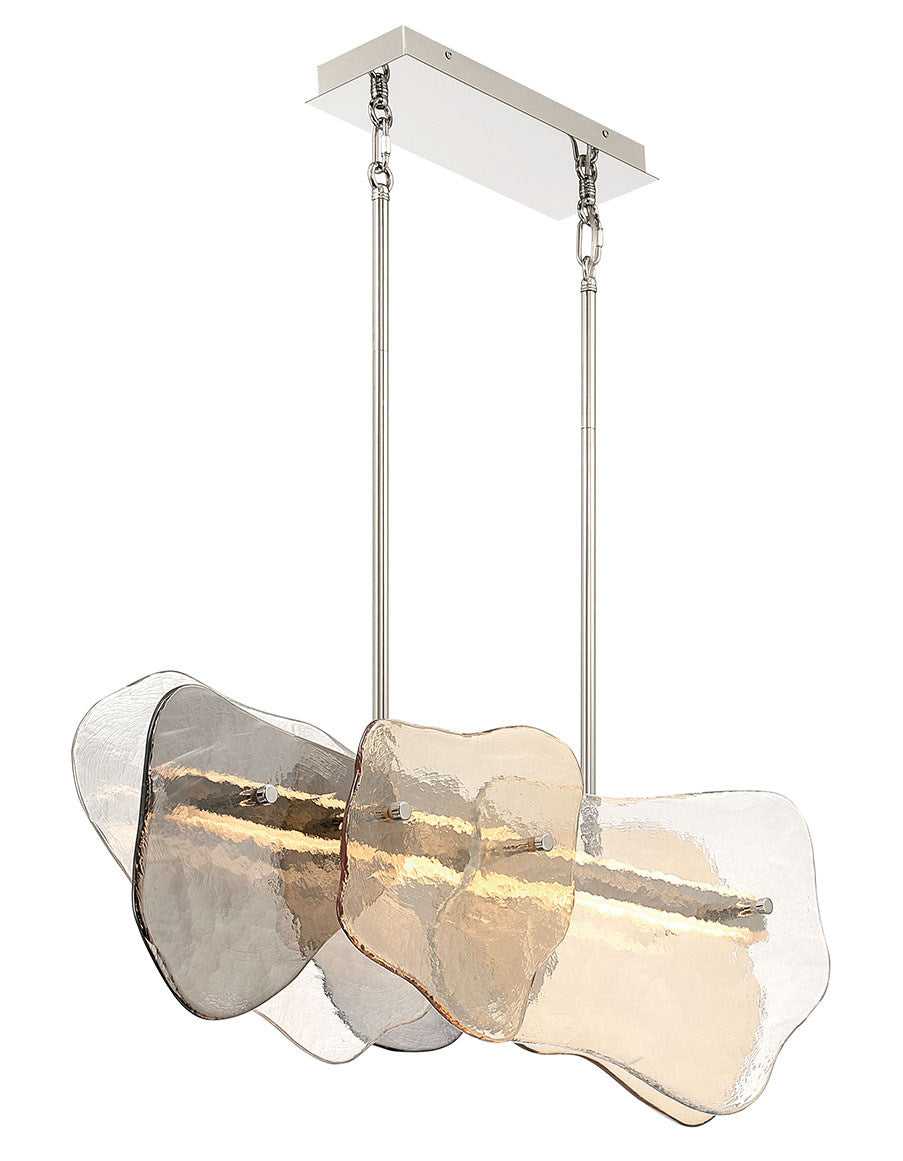 Grotto LED Linear Chandelier in Polished Nickel Eurofase Canada