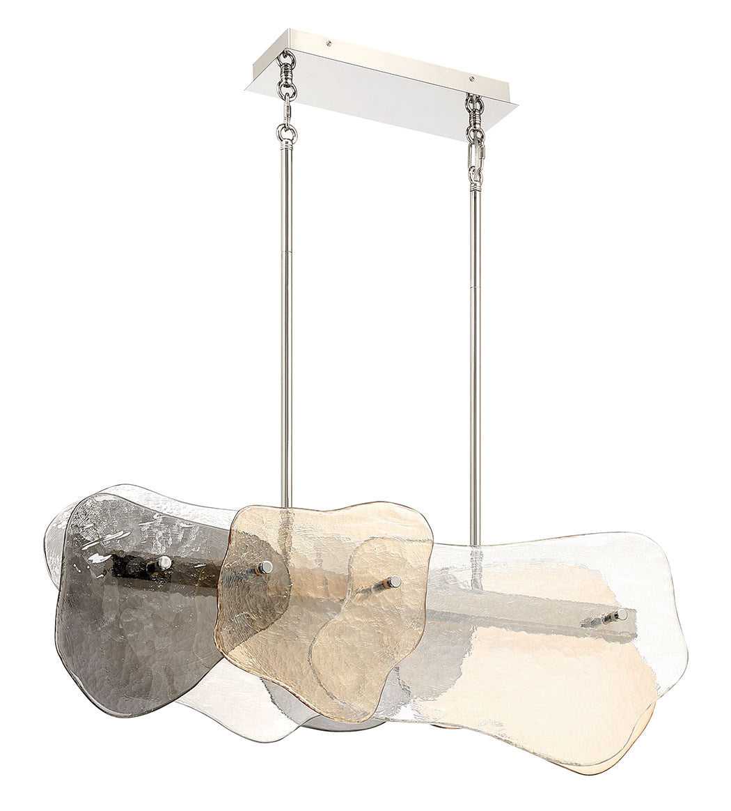 Grotto LED Linear Chandelier in Polished Nickel Eurofase Canada
