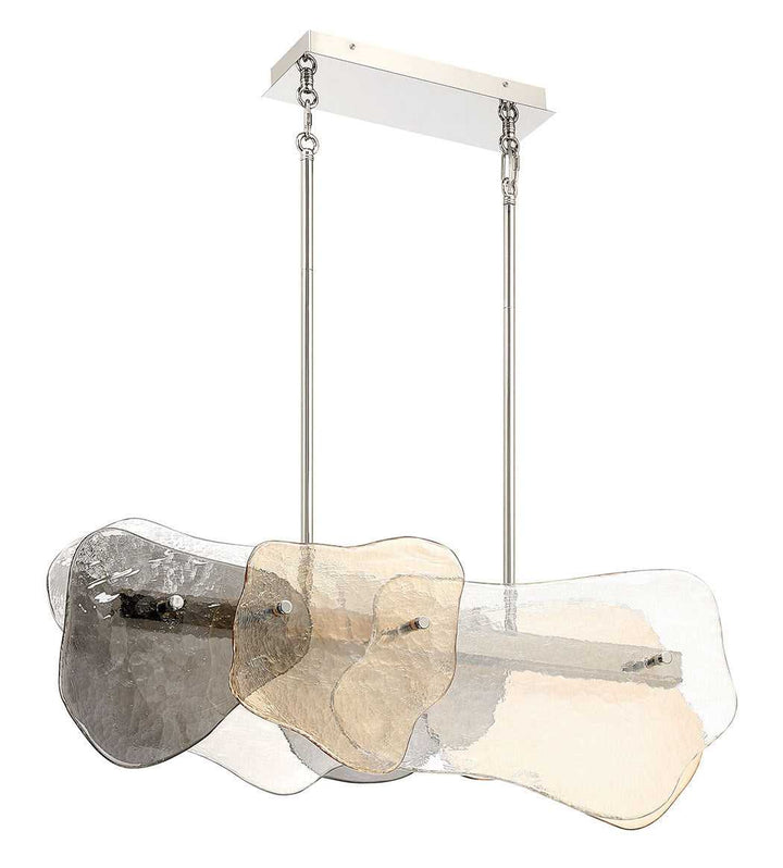 Grotto LED Linear Chandelier in Polished Nickel Eurofase Canada