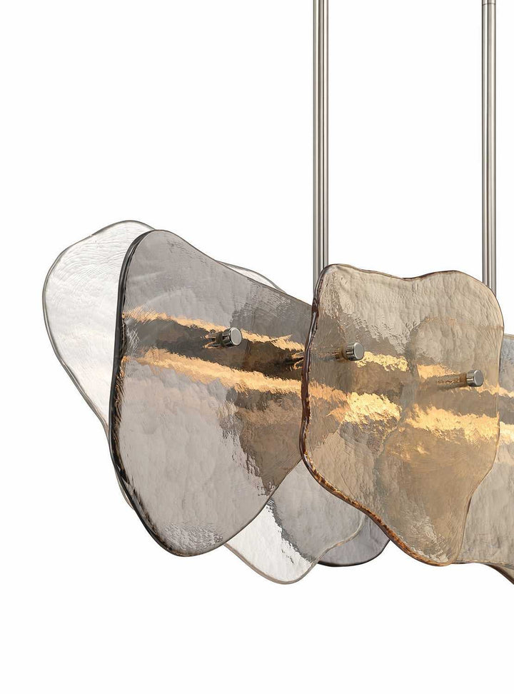 Grotto LED Linear Chandelier in Polished Nickel Eurofase Canada