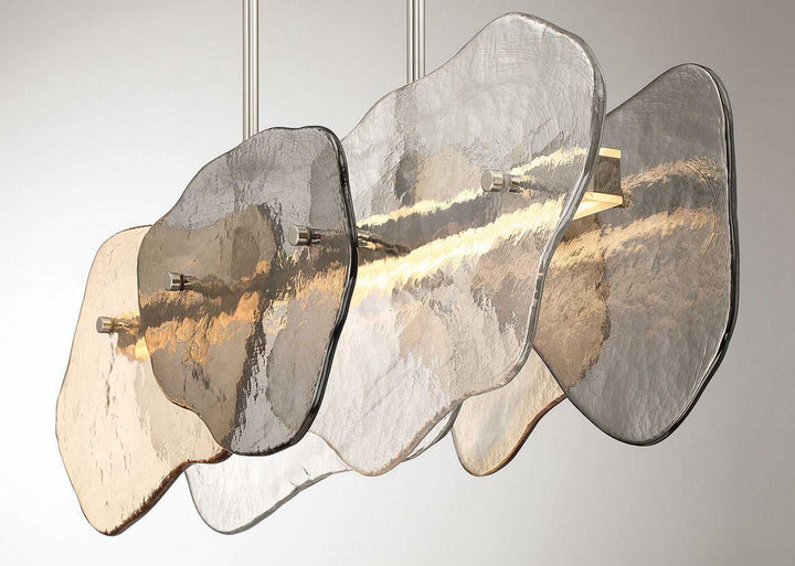 Grotto LED Linear Chandelier in Polished Nickel Eurofase Canada
