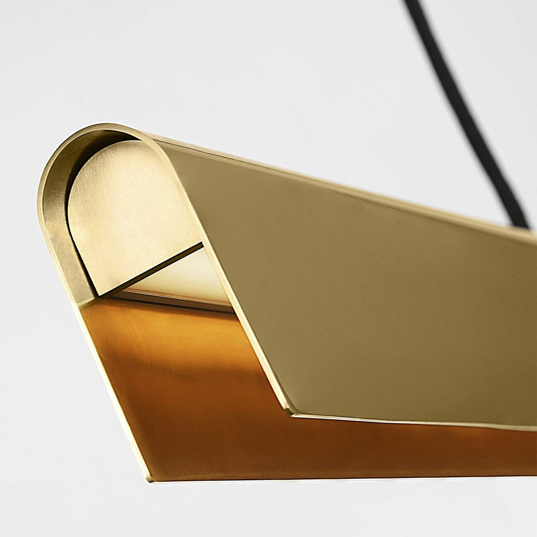Cloak LED Linear Chandelier in Hand-Rubbed Antique Brass Visual Comfort Modern