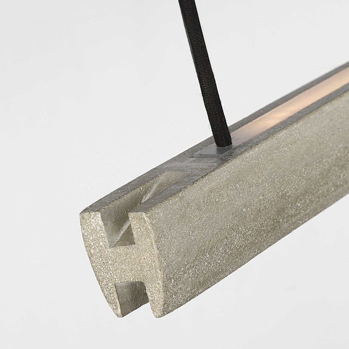 Lino LED Linear Chandelier in Honed Concrete Visual Comfort Modern