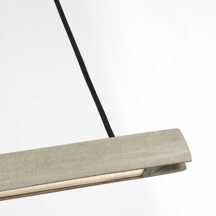 Lino LED Linear Chandelier in Honed Concrete Visual Comfort Modern