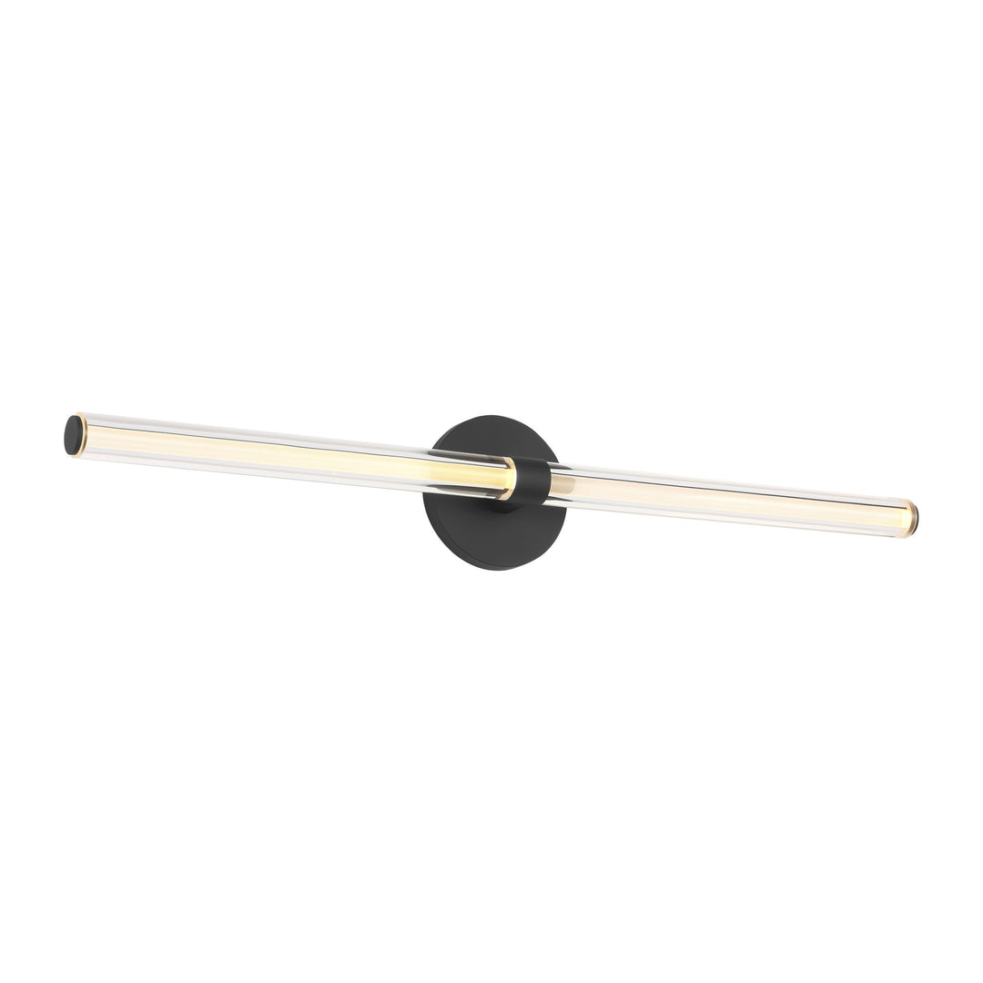 Reiya Round LED Vanity in Nightshade Black Visual Comfort Modern