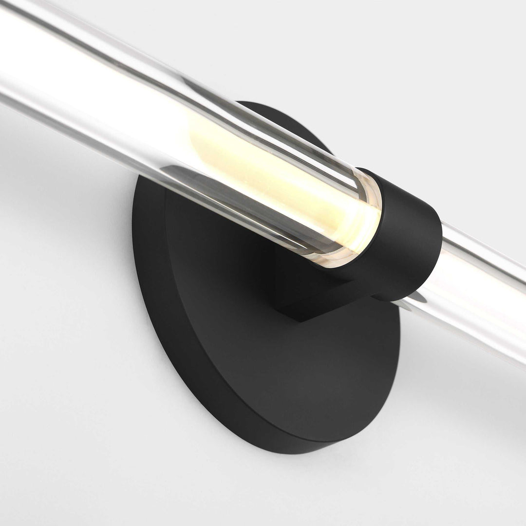 Reiya Round LED Vanity in Nightshade Black Visual Comfort Modern