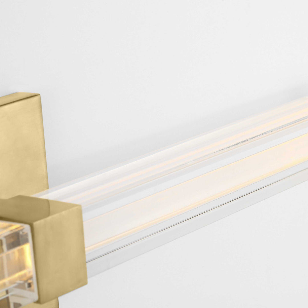 Reiya Square LED Vanity in Hand-Rubbed Antique Brass Visual Comfort Modern