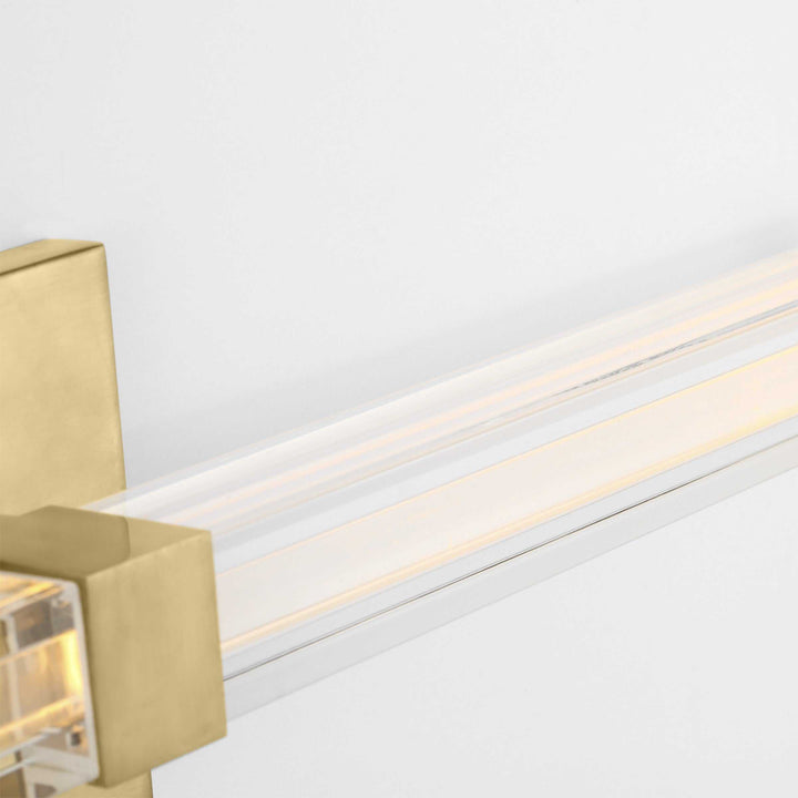 Reiya Square LED Vanity in Hand-Rubbed Antique Brass Visual Comfort Modern