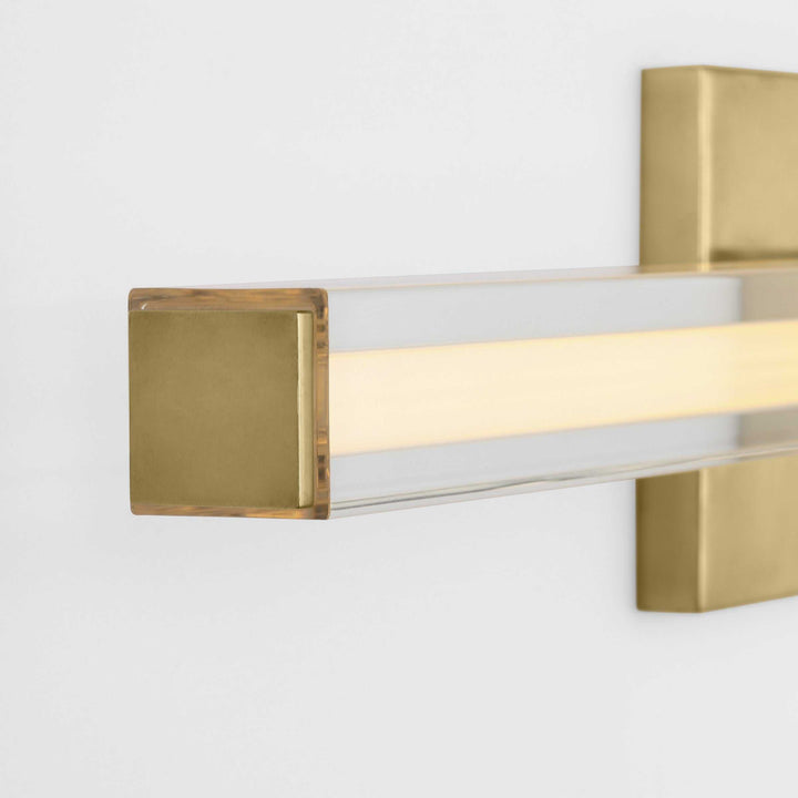 Reiya Square LED Vanity in Hand-Rubbed Antique Brass Visual Comfort Modern