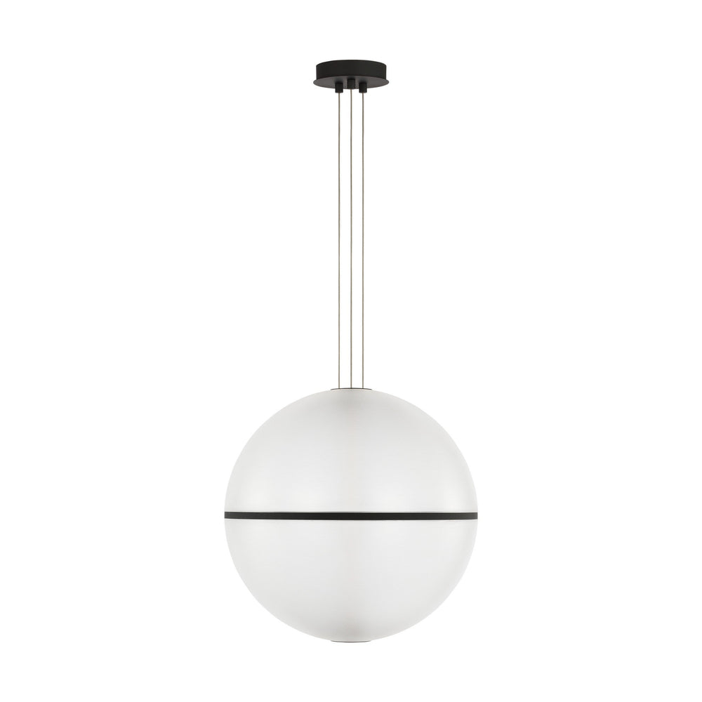 Bicono Round LED Pendant in Nightshade Black Visual Comfort Modern
