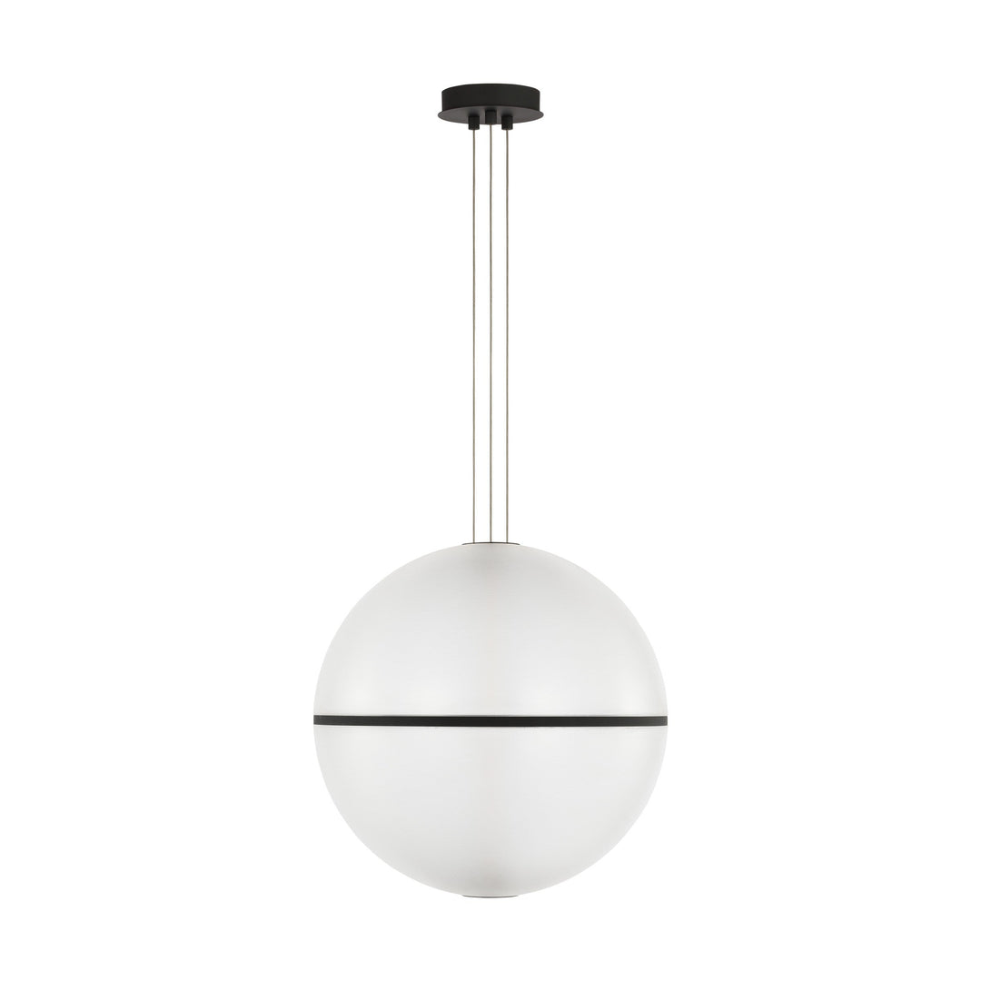 Bicono Round LED Pendant in Nightshade Black Visual Comfort Modern