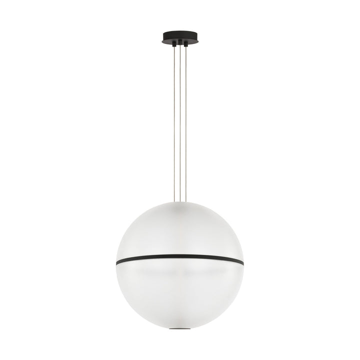 Bicono Round LED Pendant in Nightshade Black Visual Comfort Modern