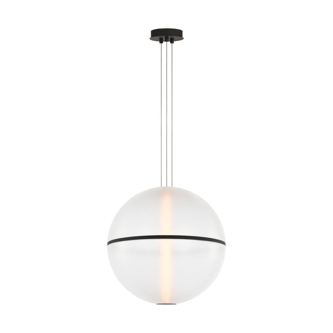 Bicono Round LED Pendant in Nightshade Black Visual Comfort Modern