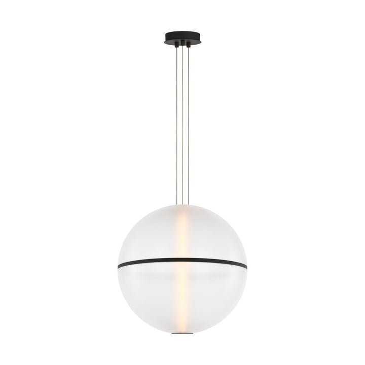 Bicono Round LED Pendant in Nightshade Black Visual Comfort Modern
