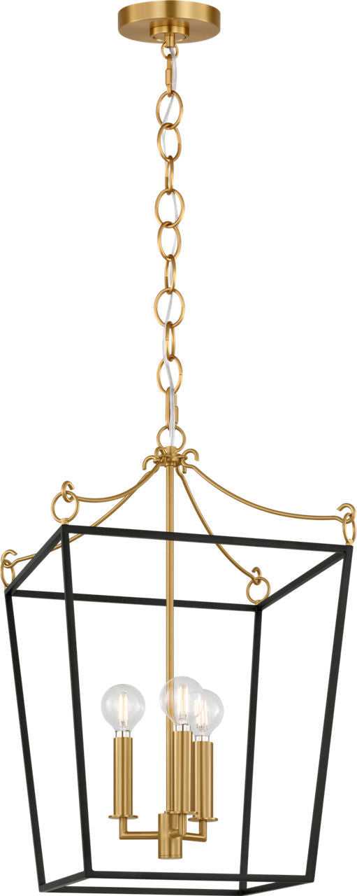 Visual Comfort Studio Canada - KSC1183MBK - Three Light Lantern - Carlyle - Midnight Black | Burnished Brass