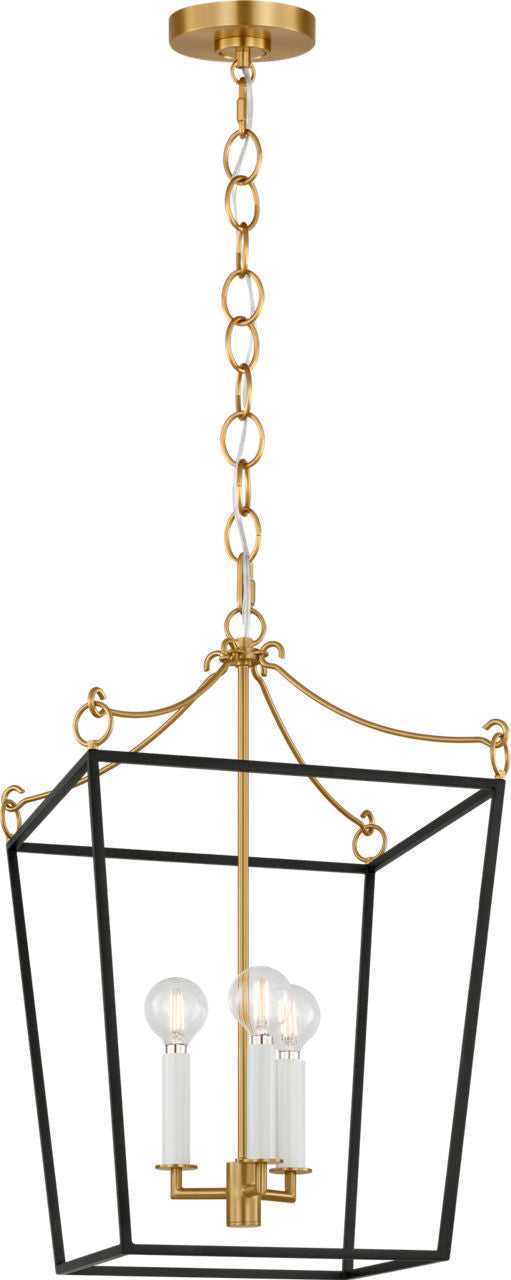 Visual Comfort Studio Canada - KSC1183MBK - Three Light Lantern - Carlyle - Midnight Black | Burnished Brass