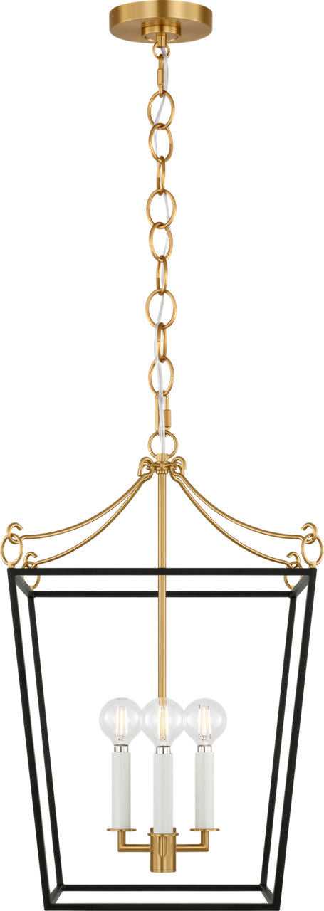 Visual Comfort Studio Canada - KSC1183MBK - Three Light Lantern - Carlyle - Midnight Black | Burnished Brass